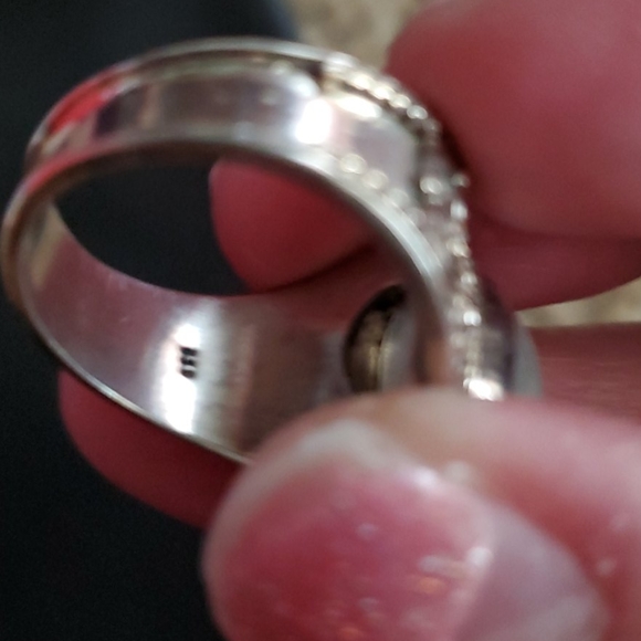 Sterling  🌈 rainbow  moon stone ring - Picture 2 of 6